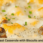 Breakfast Casserole with Biscuits and Gravy
