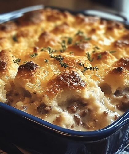 Breakfast Casserole with Biscuits and Hashbrowns