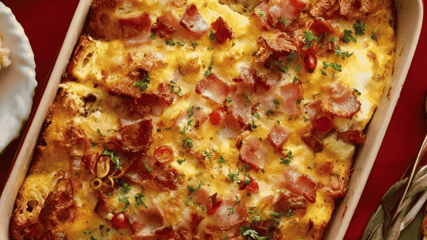 Canadian Bacon Breakfast Casserole