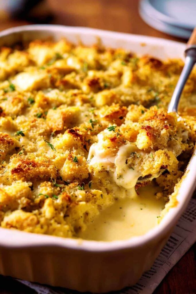 Cheesy Chicken Stuffing Casserole
