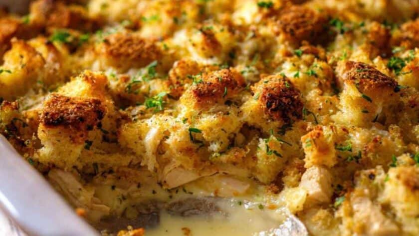 Cheesy Chicken Stuffing Casserole recipe