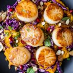 Gordon Ramsay Pan-Seared Scallops with Butternut Squash Purée & Pomegranate-Quince Slaw