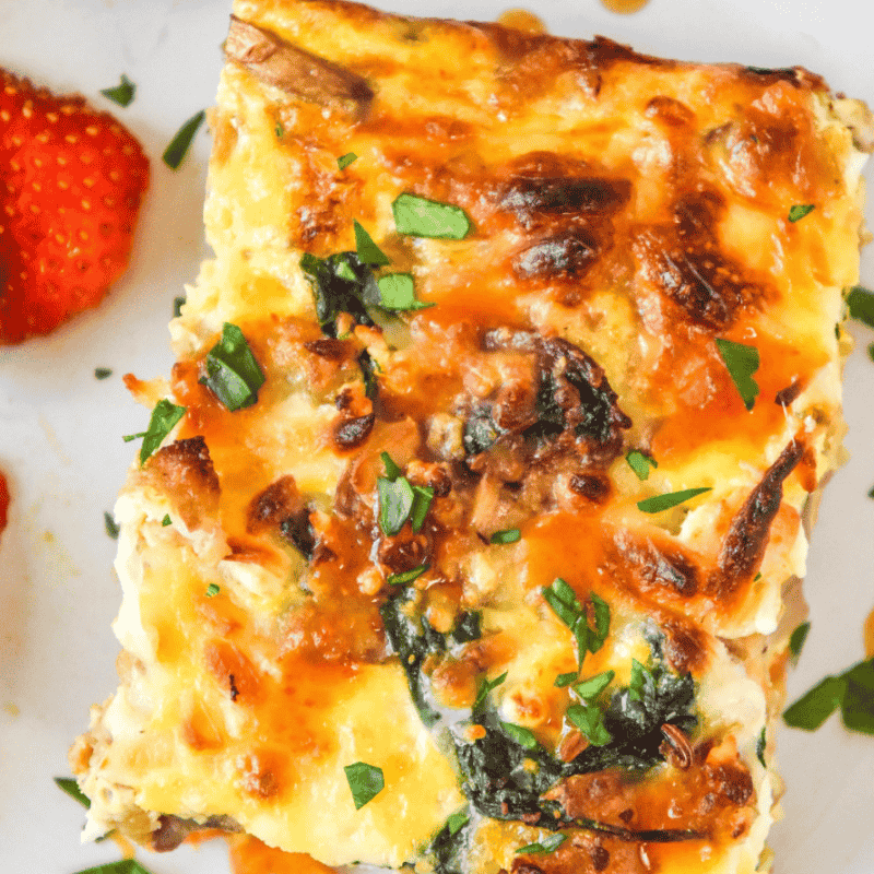easy Chicken & Spinach Egg Casserole recipe