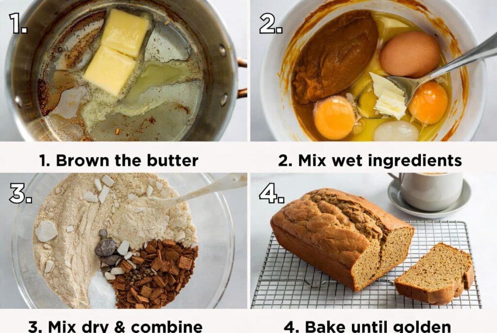 Brown Butter Pumpkin Bread prepration