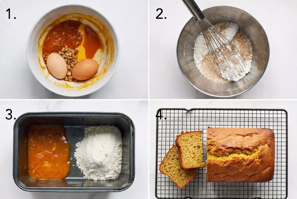 Gluten-Free Pumpkin Bread with Almond Flour prepration