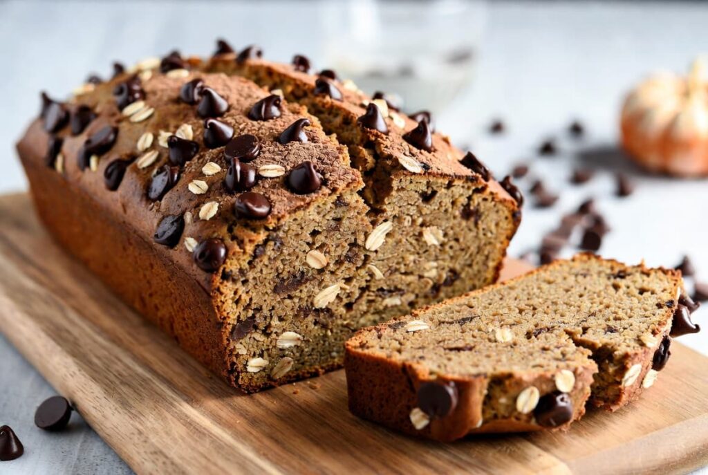 Healthy Oatmeal Double Chocolate Pumpkin Bread