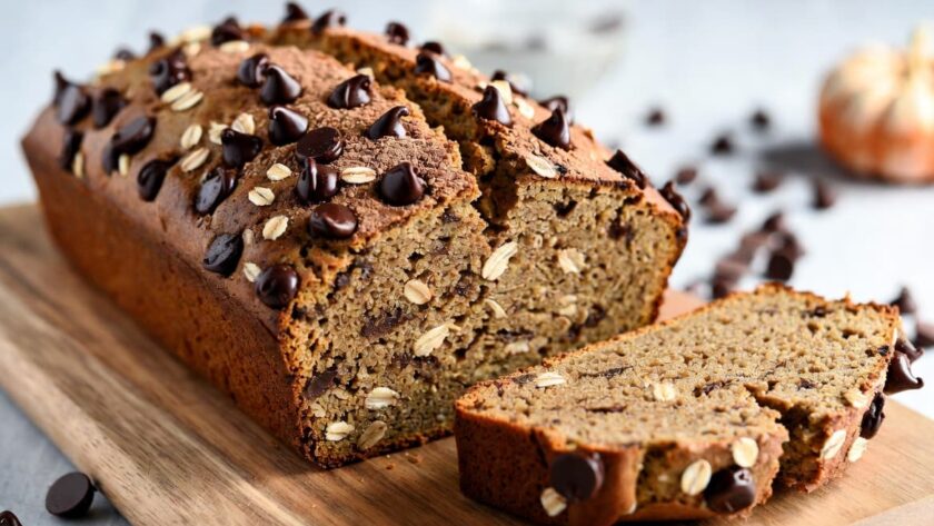 Healthy Oatmeal Double Chocolate Pumpkin Bread