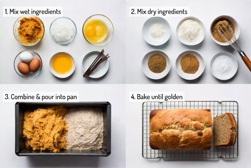 Healthy Pumpkin-Banana Applesauce Bread prepration