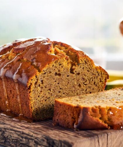 Moist Honey Glazed Pumpkin Banana Bread