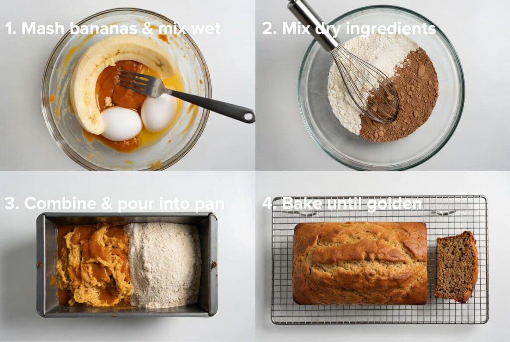 Moist Pumpkin Spice Banana Bread prepration