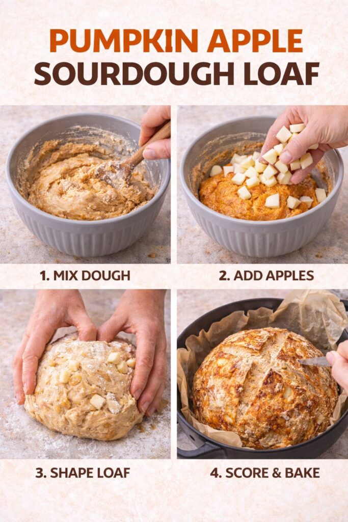 Pumpkin Apple Sourdough Loaf prepration
