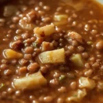 Cabbage and Red Lentil Soup - recipe card