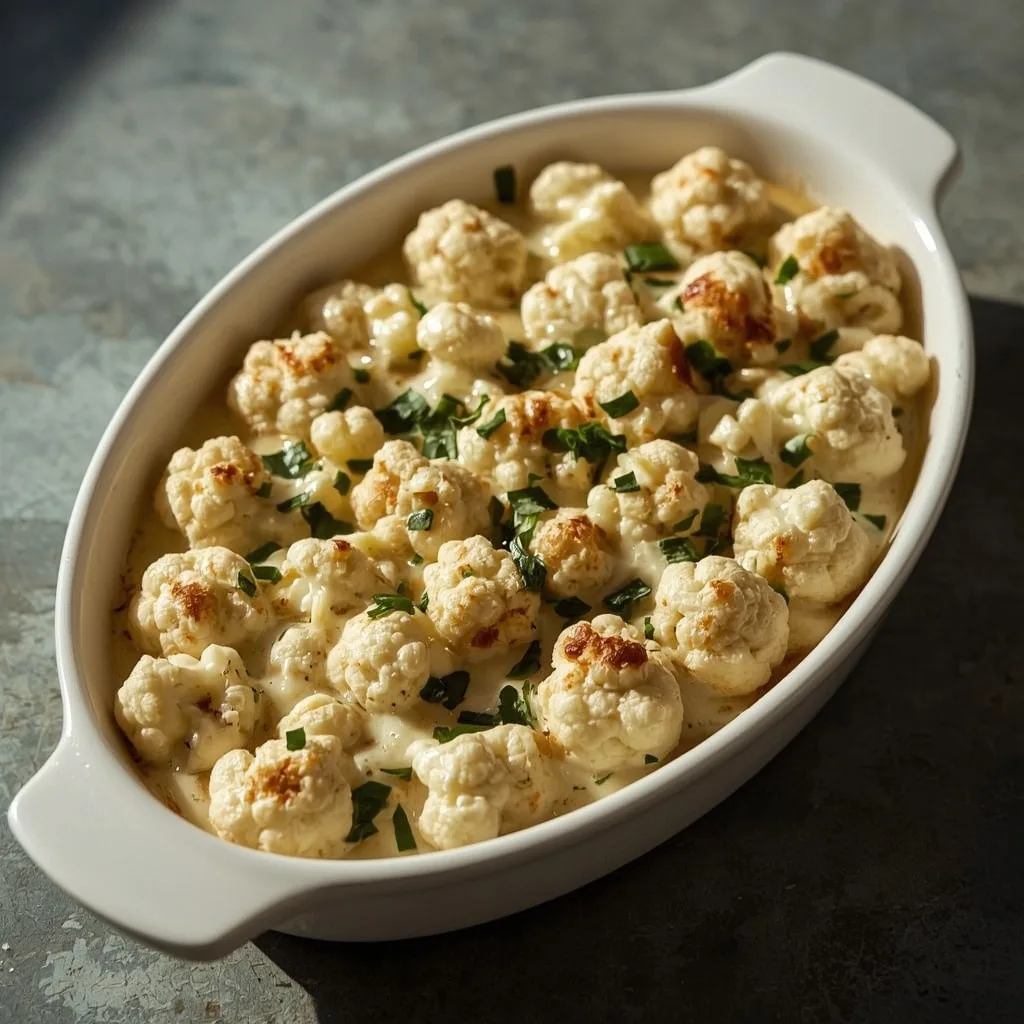 Cauliflower gratin with a golden cheese sauce