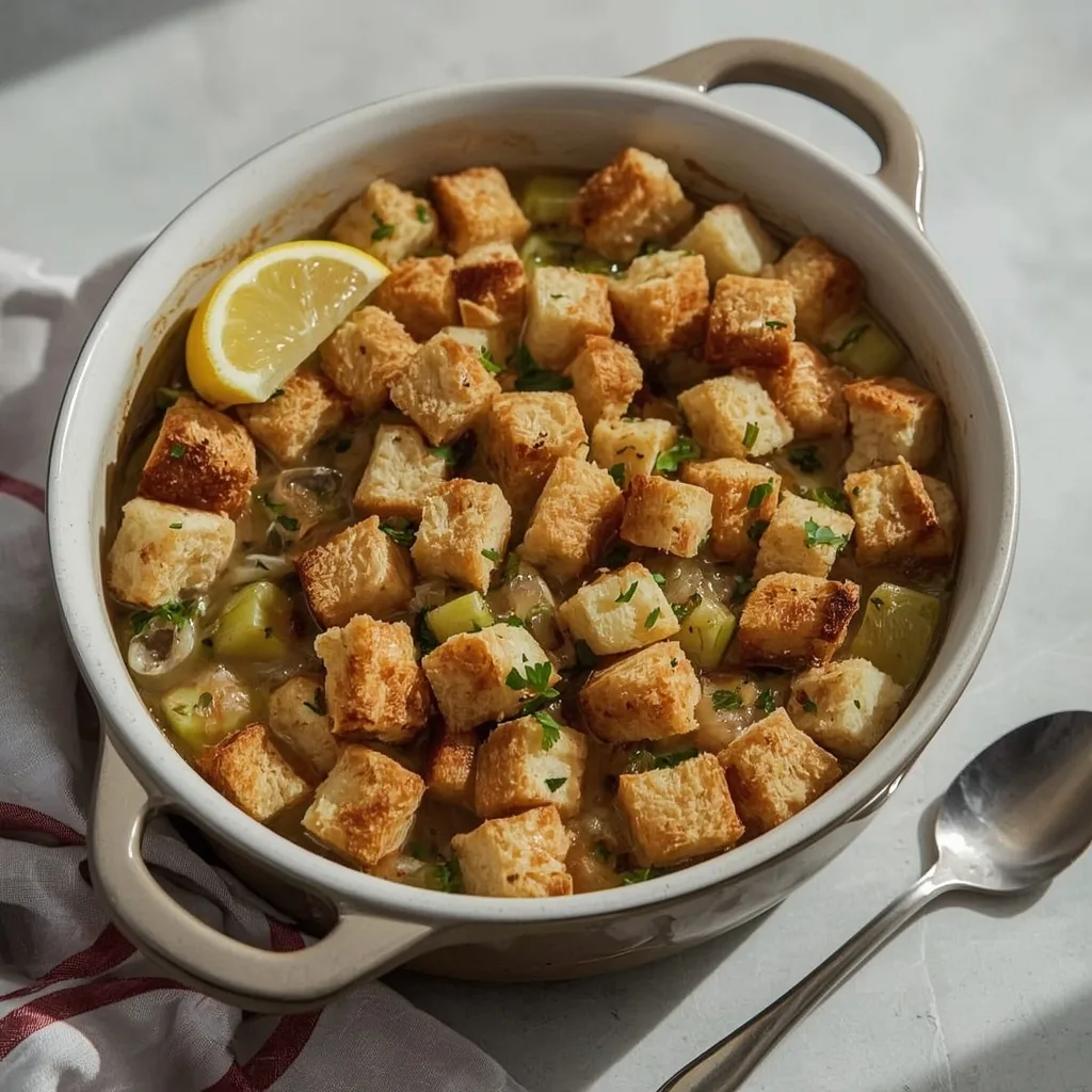 Classic oyster stuffing with celery and parsley