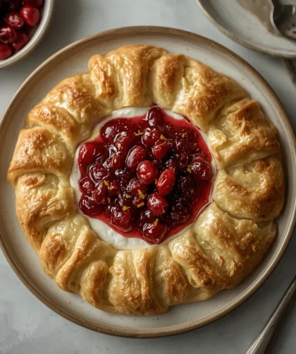 Cranberry Baked Brie in Puff Pastry