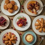 Cranberry recipes including muffins, upside-down cake, glazed chicken, biscotti and a tart