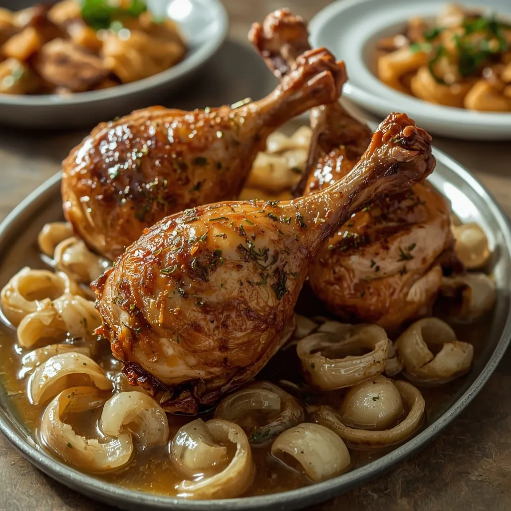 Slow cooker turkey legs with herbs and gravy
