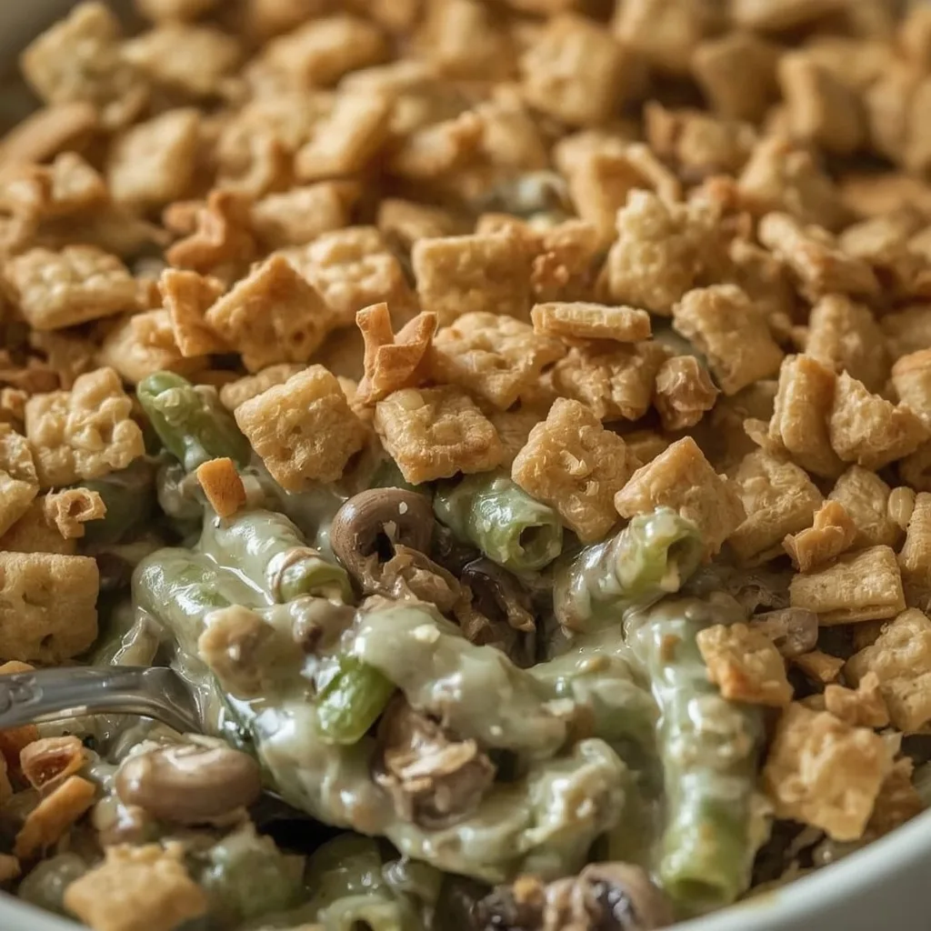 Green Bean Casserole with Ritz Cracker Topping