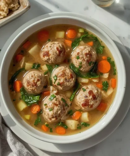 Italian Wedding Soup with Turkey Meatballs