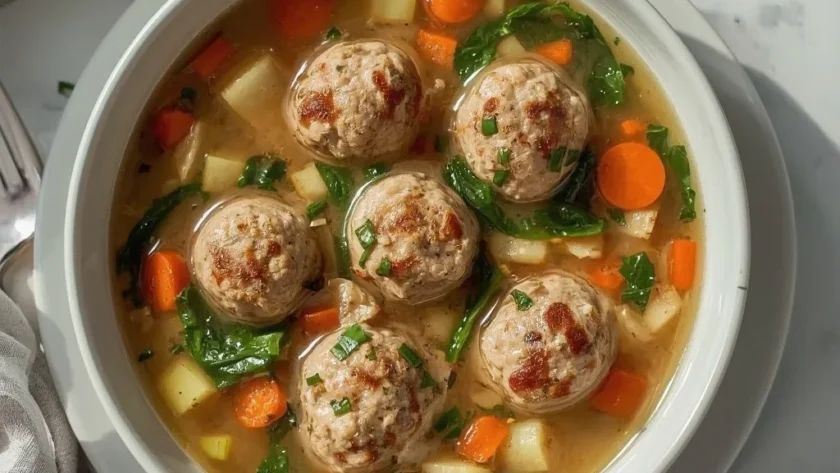 Italian Wedding Soup with Turkey Meatballs