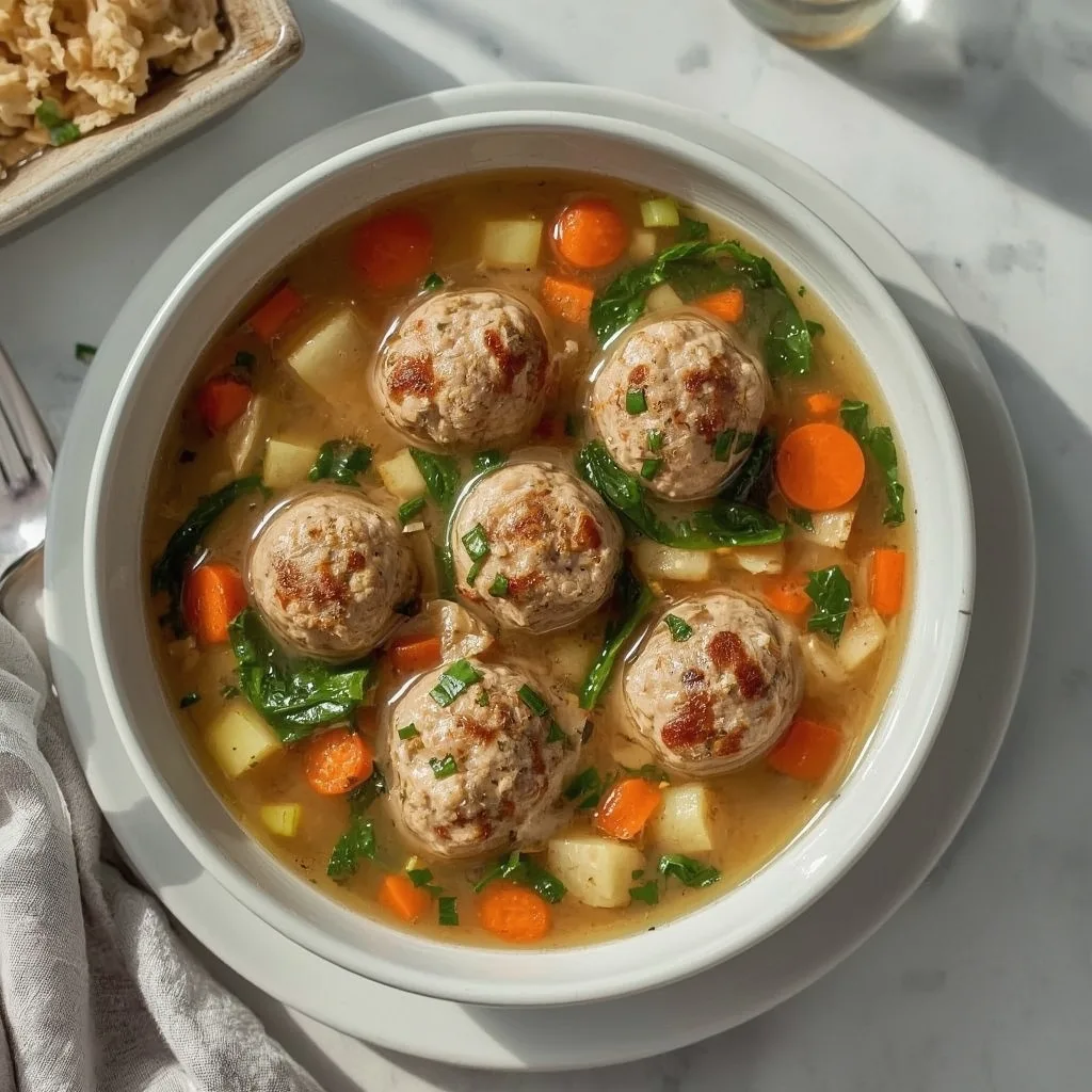Italian Wedding Soup with Turkey Meatballs