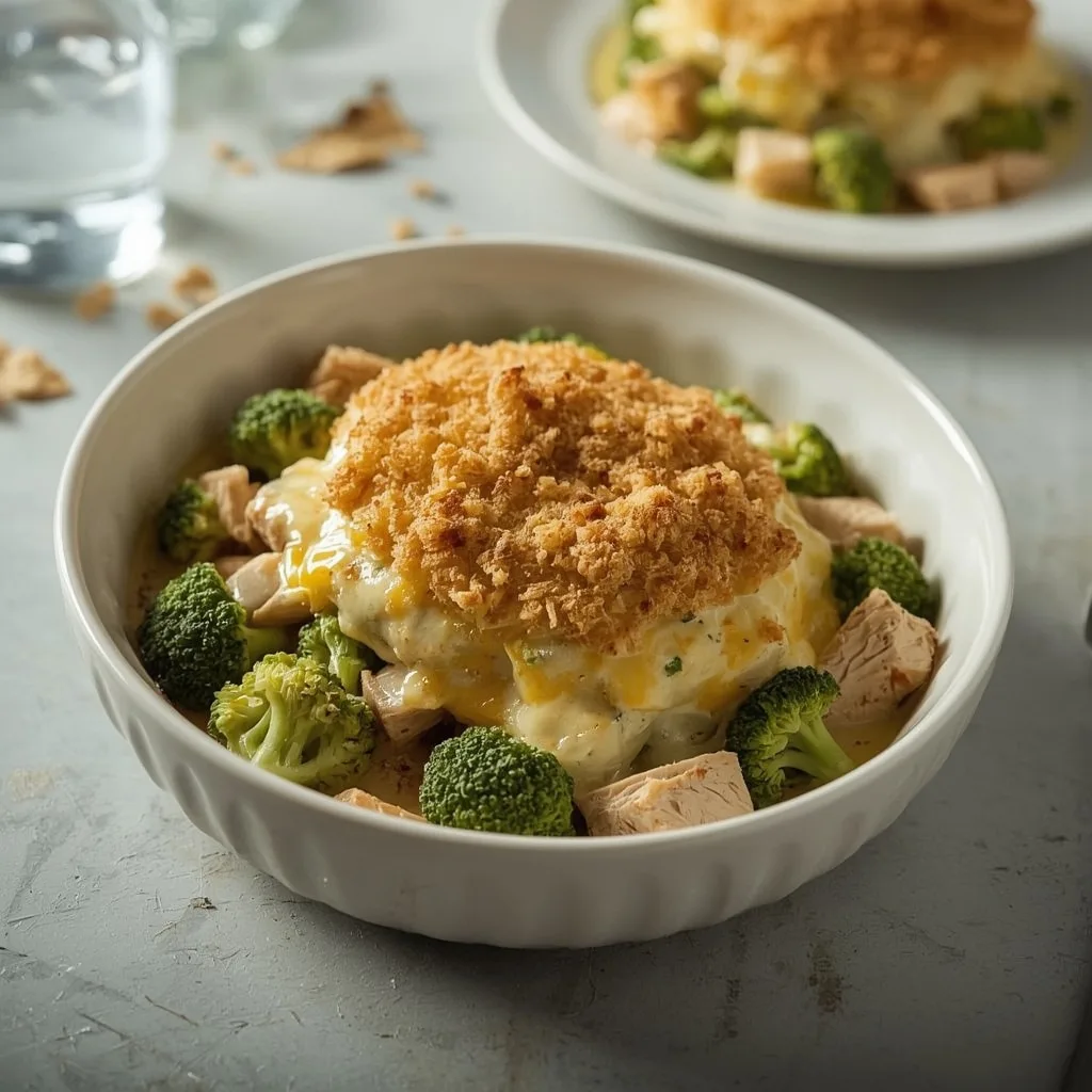 Turkey divan with broccoli and cheddar sauce