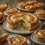 Leftover turkey pies including a golden pot pie, mini pot pies and hand pies