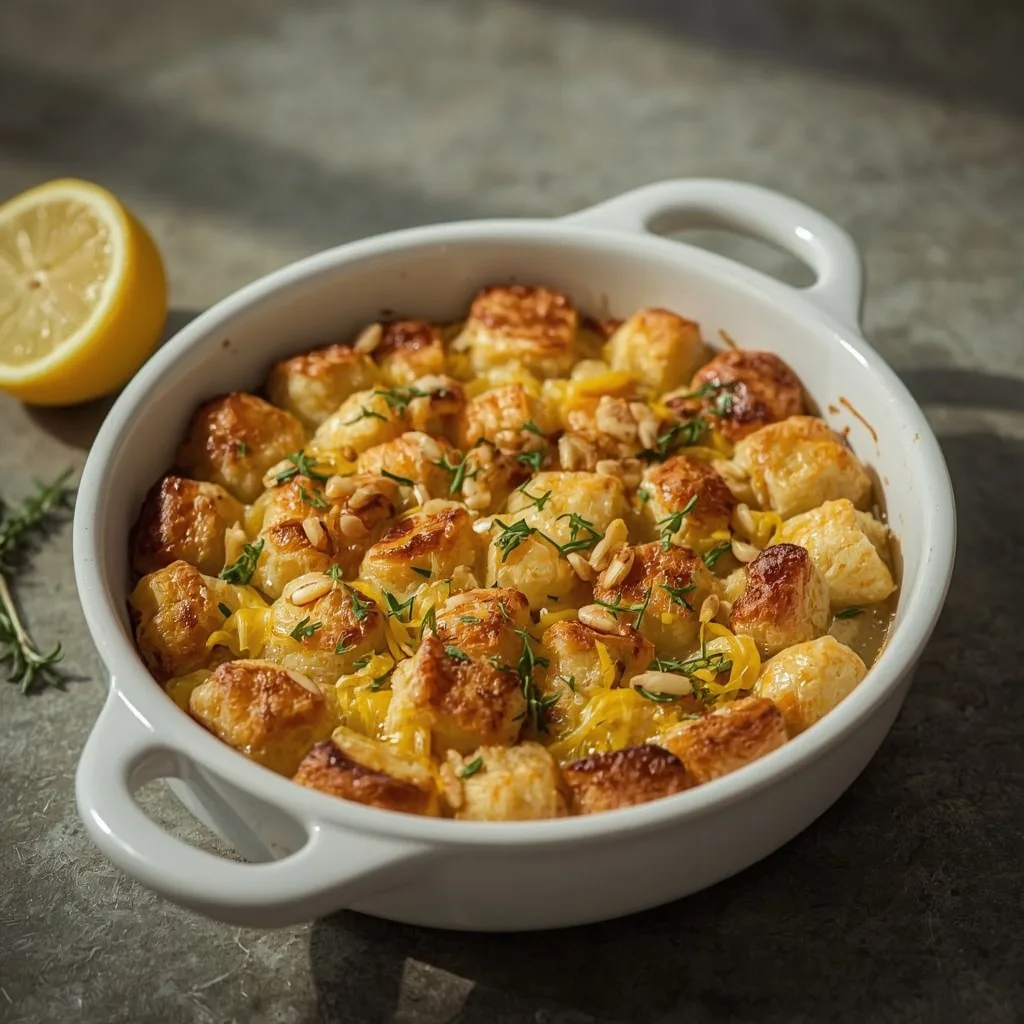 Lemon and thyme stuffing with toasted pine nuts