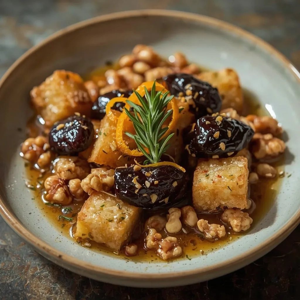 Prune and walnut stuffing with rosemary