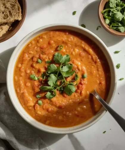 Slow Cooker Creamy Tomato Lentil Soup
