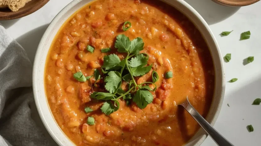 Slow Cooker Creamy Tomato Lentil Soup