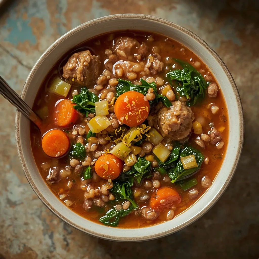 Slow cooker turkey lentil soup with kale and carrots