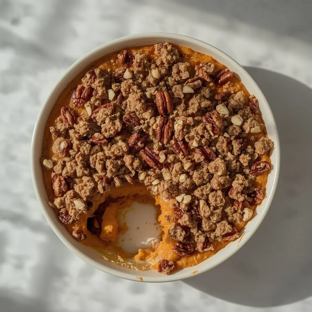 Sweet Potato Casserole with Pecan Topping