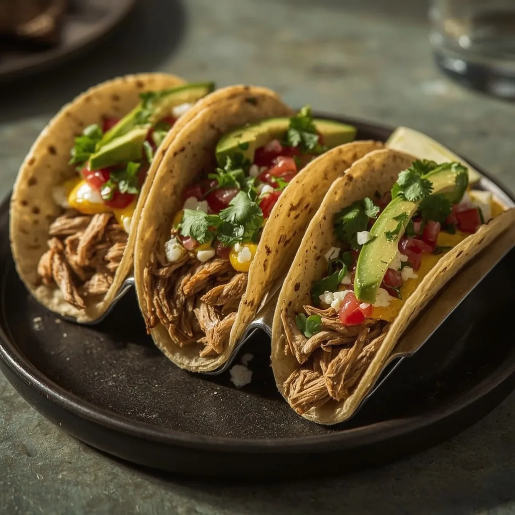 Turkey breakfast tacos with eggs, avocado and pico de gallo