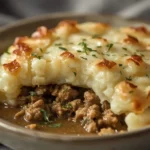 Turkey Shepherd's Pie with Parmesan Mashed Potatoes - recipe card